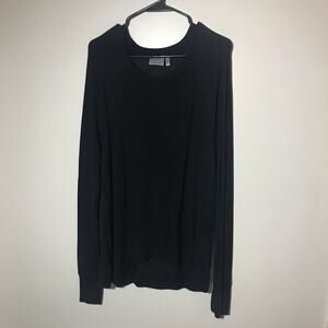 Athleta womens black modal long sleeve waterfall draped sweater cozy soft M top